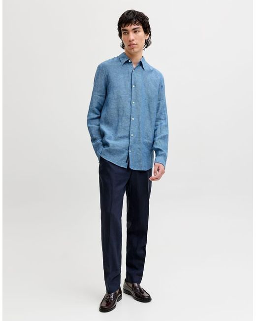 Jack & Jones Blue 100% Linen Shirt for men