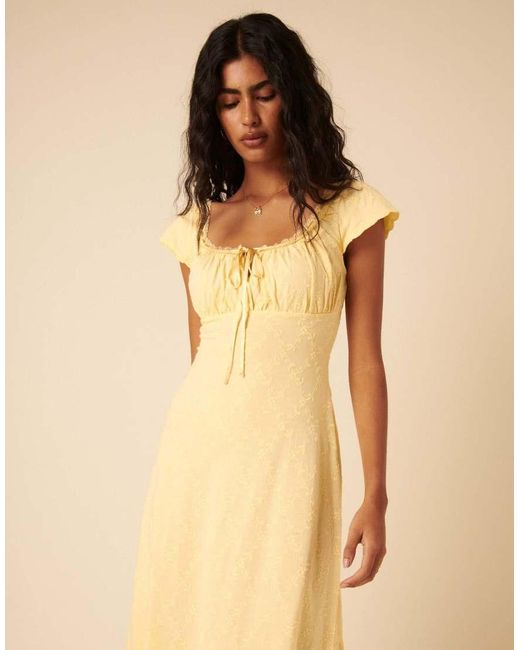 Nobody's Child Natural Lace Trim Melissa Midi Dress