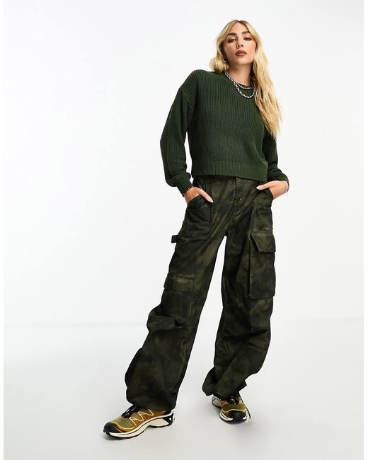 Noisy May Green Crew Neck Jumper