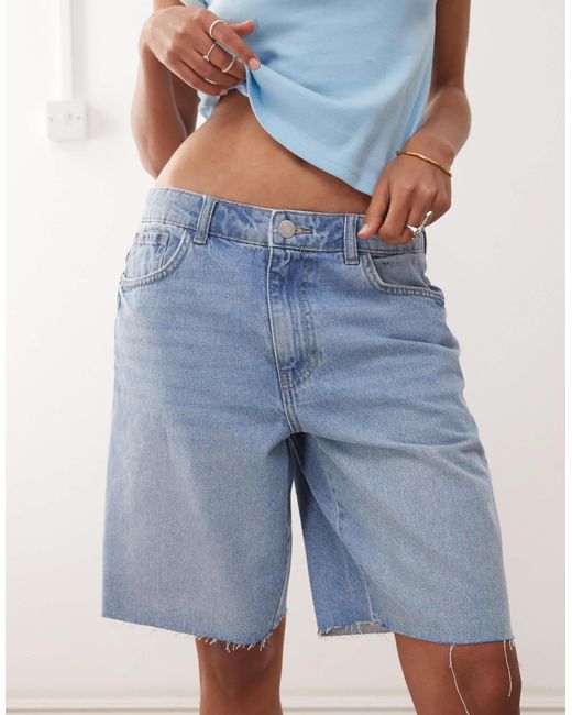 Noisy May Blue – weite denim-shorts