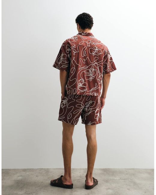 ASOS Red Mid Length Shorts With Rope Design for men