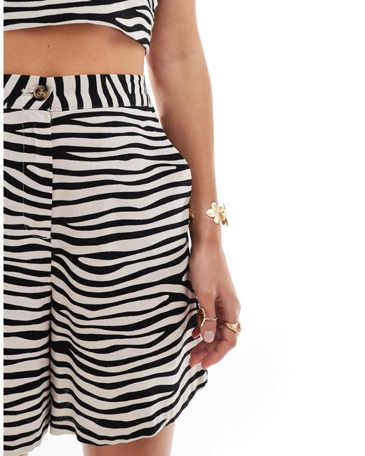 Vero Moda White Linen Touch Tailored Shorts Co-ord