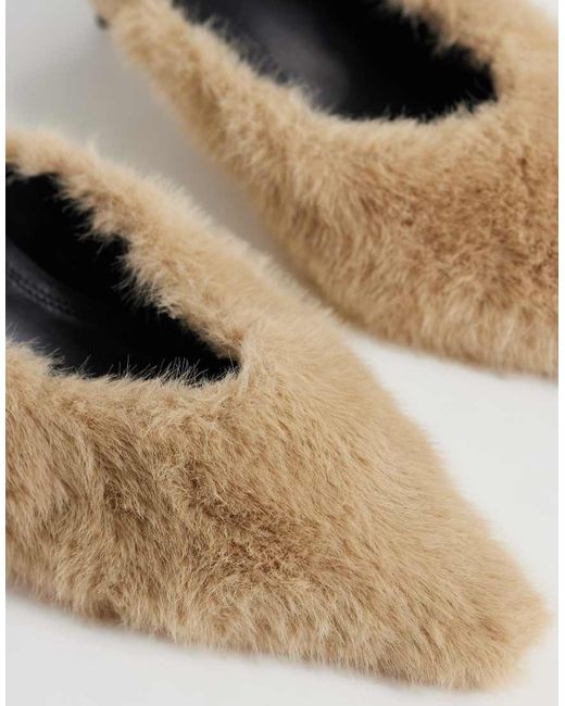 ASOS Natural Surprise Pointed Kitten Heeled Mules