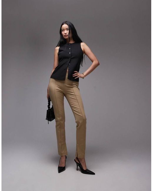 Pantaloni Elasticizzati Slim Con Zip Sul Fondo di ARKET in Gray