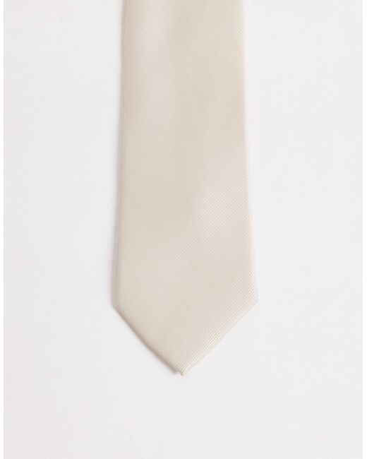 ASOS White Textured Satin Tie for men