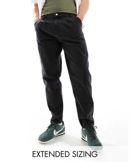 ASOS – jeans mit zwei bundfalten in Black für Herren