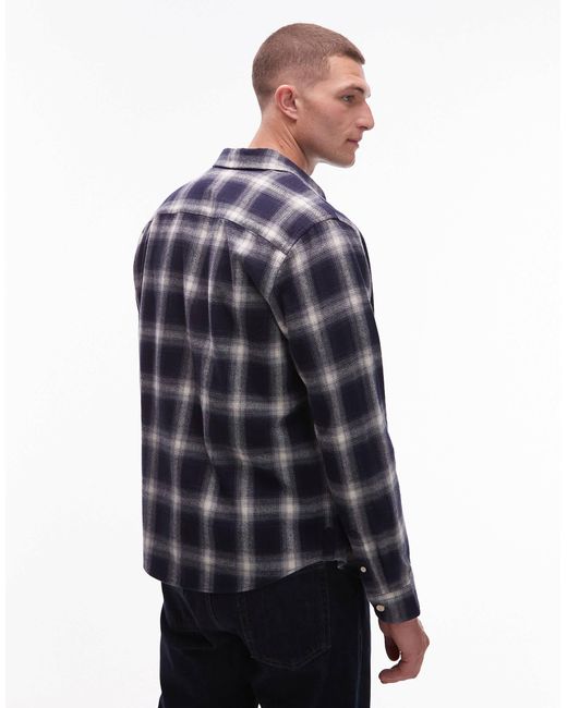 AllSaints – haven – langärmliges karohemd in Blue für Herren