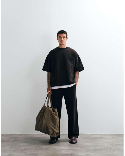 ASOS Blue Premium Heavyweight Extreme Oversized Washed Tee for men