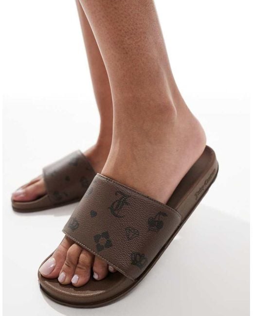 Juicy Couture Brown Mia Monogram Slider