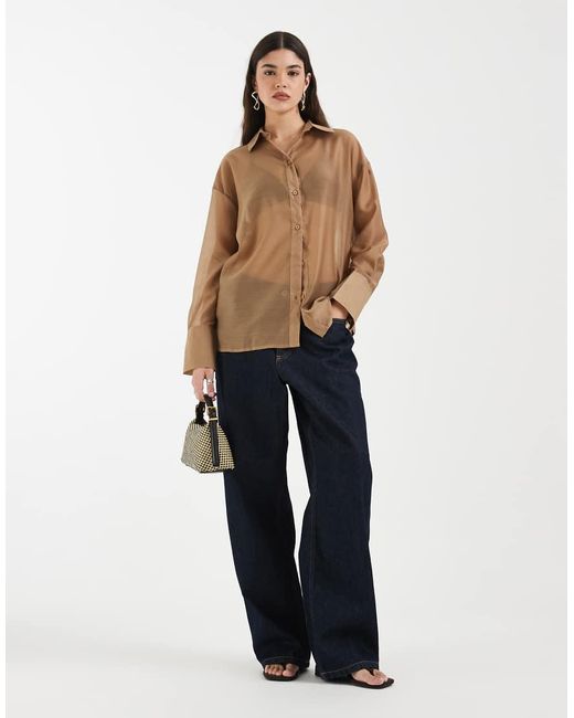 4th & Reckless Blue Sheer Deep Cuff Shirt
