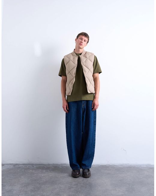 Topman Multicolor Diamond Quilt Vest for men