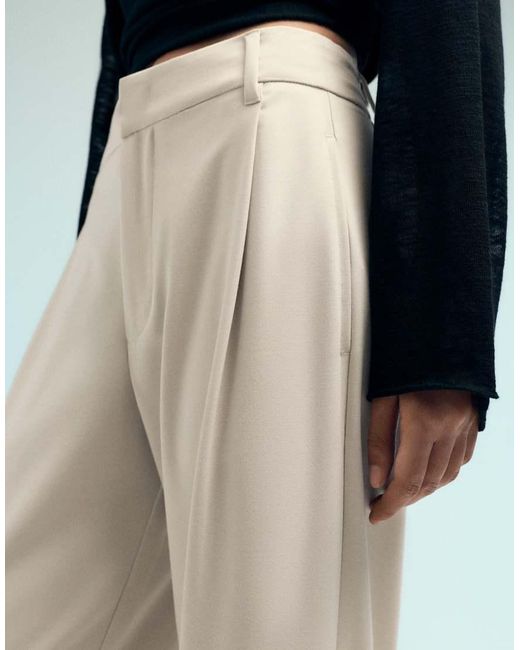 Pull&Bear White Tailored Darted Pants
