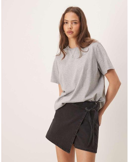 ASOS Natural Denim Wrap Skort
