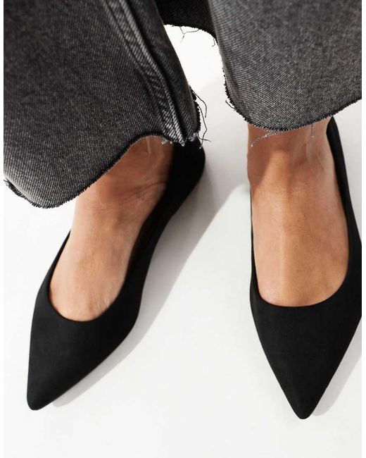 ASOS Black Lucky Pointed Ballet Flats