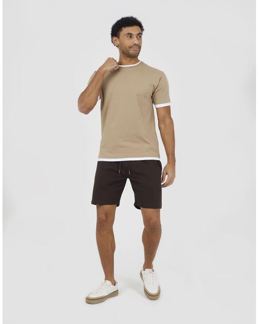 Brave Soul Black Basic Fleece Shorts for men