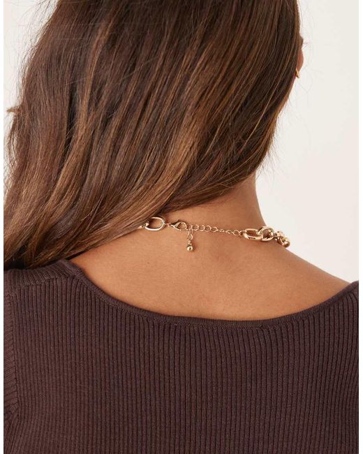 ASOS Grove Schakelketting Met Ringdetails in het Brown