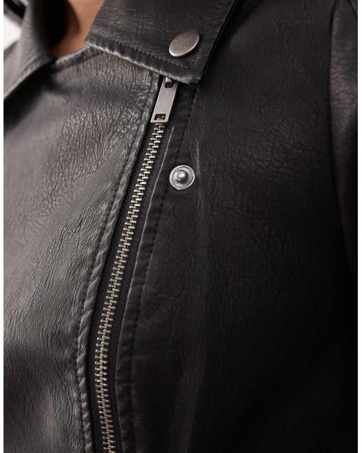 Noisy May Black Leather Look Jacket