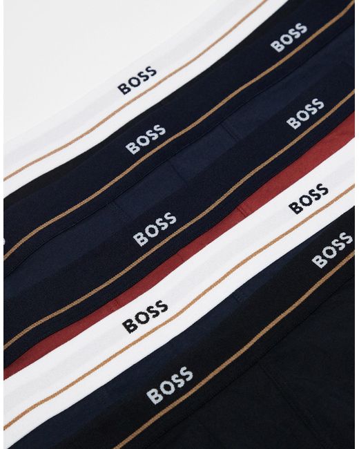Boss - bodywear essential - confezione da 5 boxer aderenti di Boss in Multicolor da Uomo