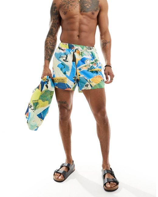 ASOS Blue Co-ord Swim Shorts for men