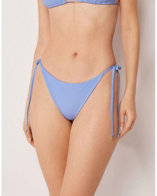 Calzedonia Blue Premium Fit Tie-Side Brazilian Bikini Bottom