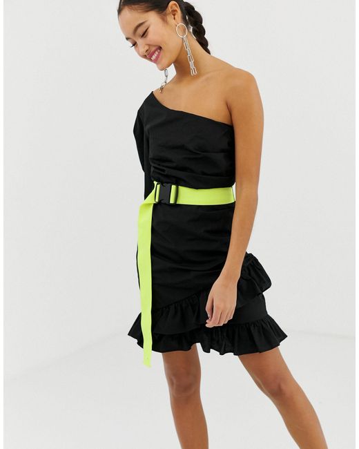 black and neon dress