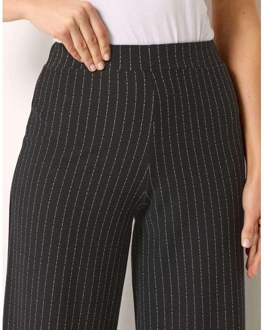 Long Tall Sally White Pinstripe Wide Leg Trousers