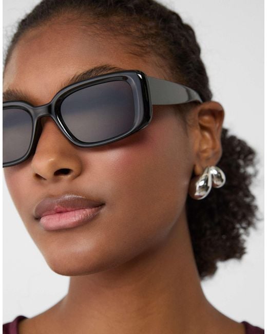 Stradivarius Brown – rechteckige sonnenbrille