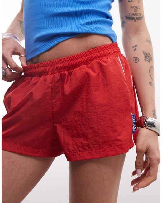 Collusion Blue Mini Track Nylon Short
