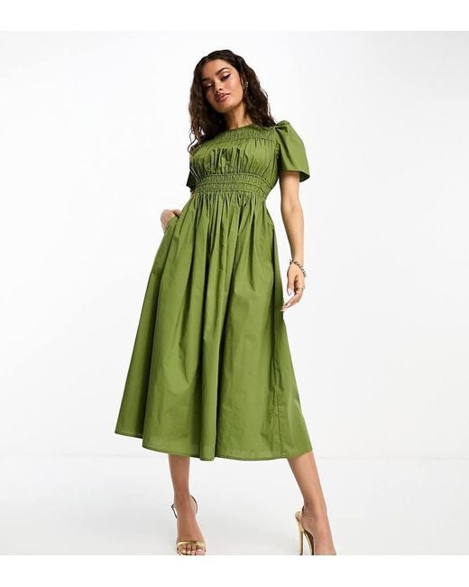 Nobody's Child Petite Green Natalia Midi Dress