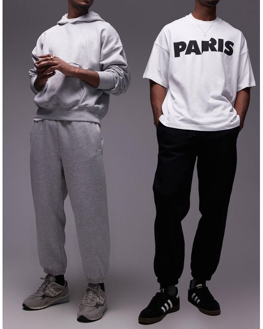 Topman – 2er-pack hochwertige, schwere jogginghose in Gray für Herren