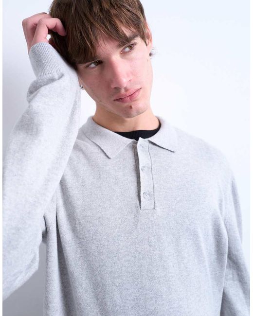 Polo Basic di Topman in Gray da Uomo