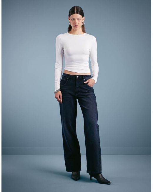 Weekday Blue Nova Low Waist Slim Fit Bootcut Jeans