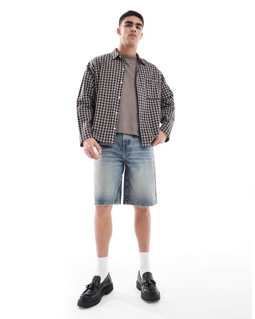 ASOS Gray Longer Length Denim Jorts for men