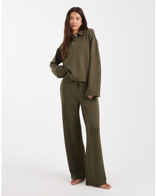 Vero Moda Green Super Soft Polo Sweat Top Co-ord