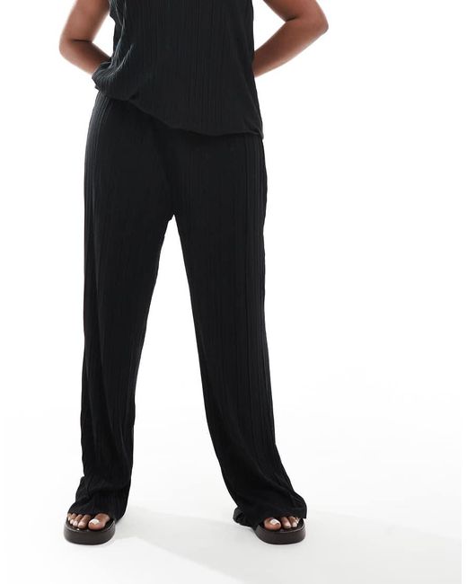 Vero Moda Black Plisse Trouser Co-ord