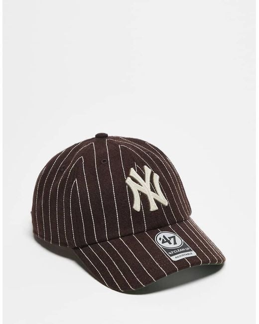'47 Brown Ny Yankees Clean Up Cap With Contrast Stripe Detail