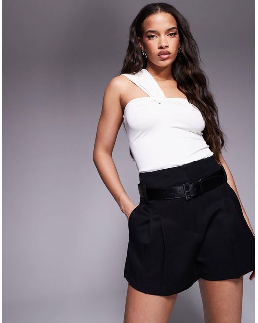 ASOS Black High Waisted Tailored Shorts