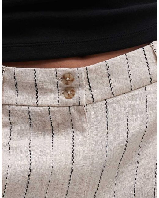 ASOS Multicolor Asos Design Petite Wide Leg Trousers With Pleat Detail