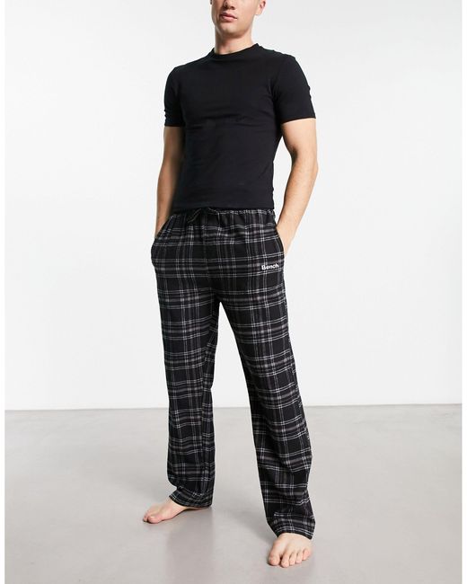 Bench Black Brushed Flannel Lounge Pants for men