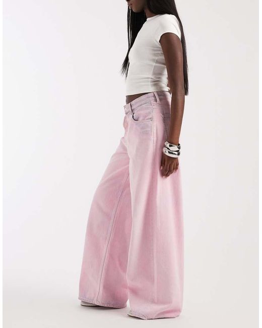 Tommy Hilfiger Pink Charlie Mid Rise Loose Fit Jeans