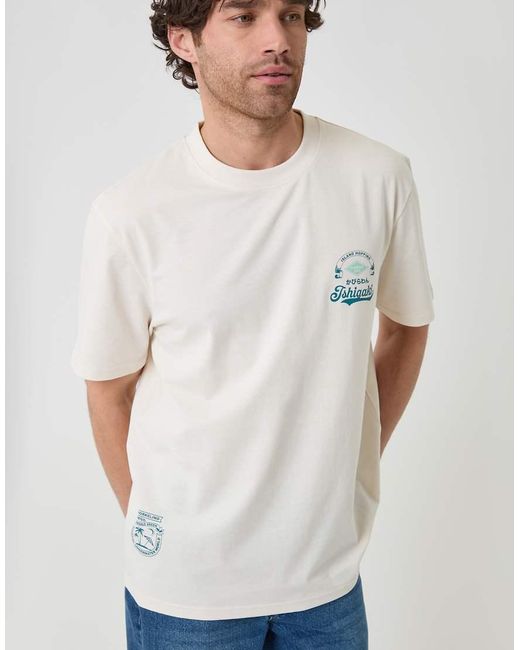 Threadbare White Relaxed Fit Graphic Cotton T-Shirt for men
