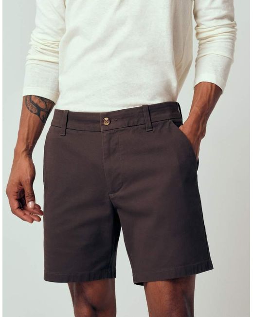ASOS Brown Mid Length Skinny Fit Chino Shorts for men