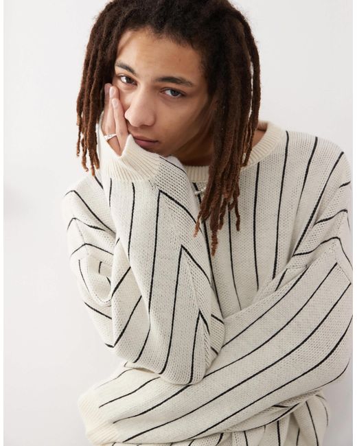 Collusion – strickpullover mit nadelstreifen in Gray für Herren