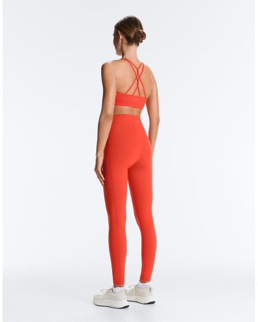 Oysho Red Compressive Core Control Ankle-length leggings