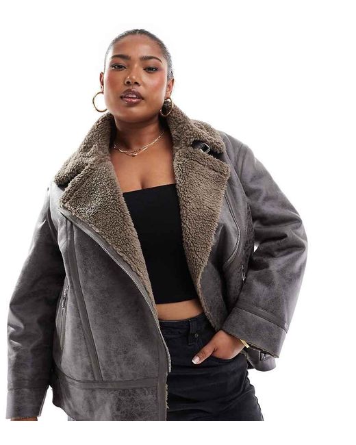 ONLY Gray Borg Aviator Jacket