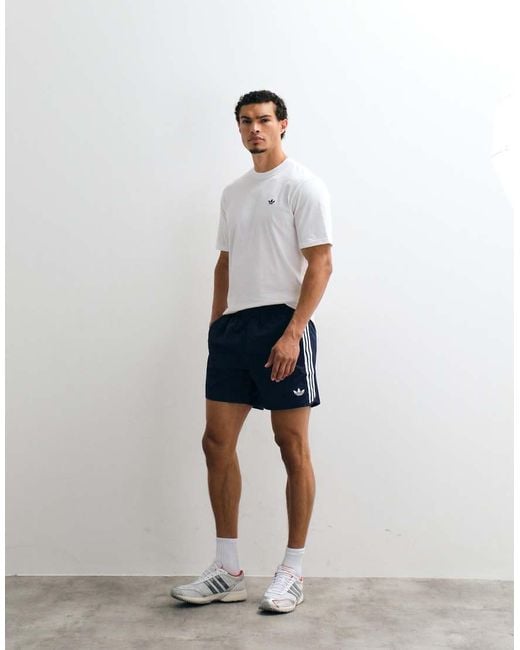 Adidas Originals White Three Stripe Sprinter Shorts for men