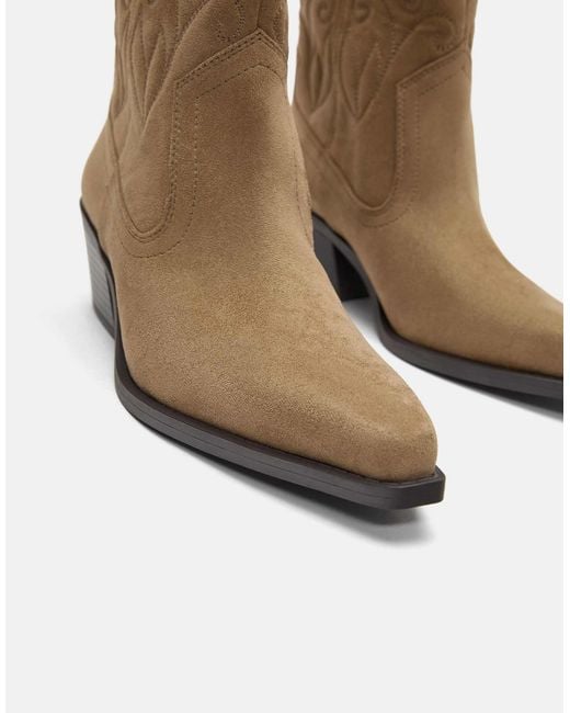 Pull&Bear Natural – cowboystiefel