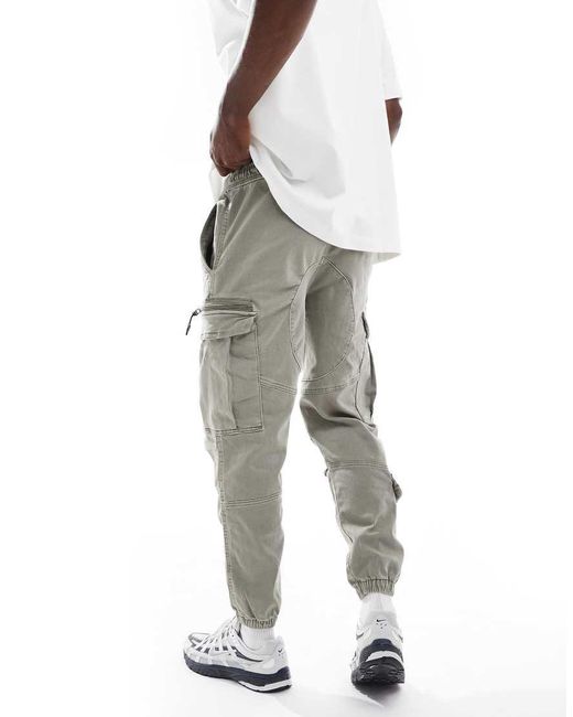 Pull&Bear White Soft Cargo Joggers for men