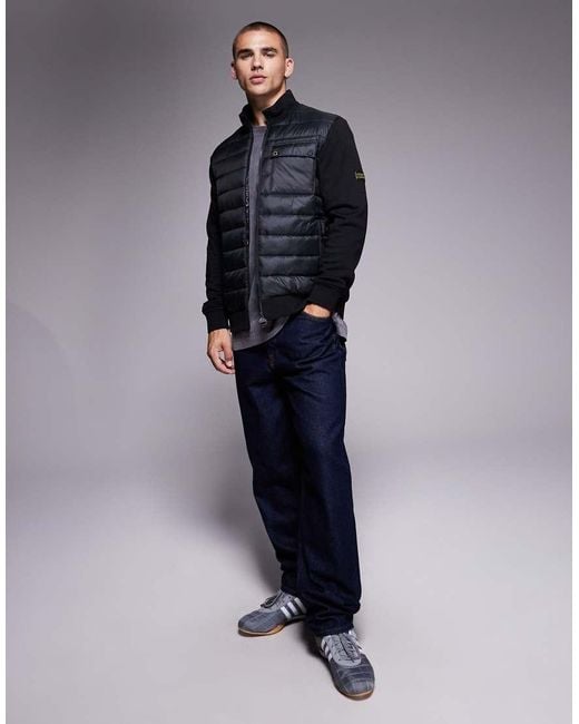 Barbour Gray Heysham Quilted Sweat for men