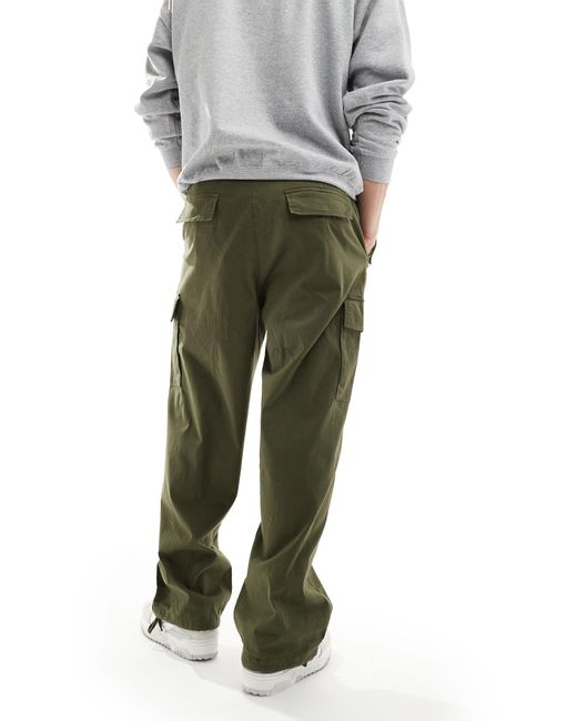 Only & Sons Gray Loose Fit Utility Cargos With Cuff for men